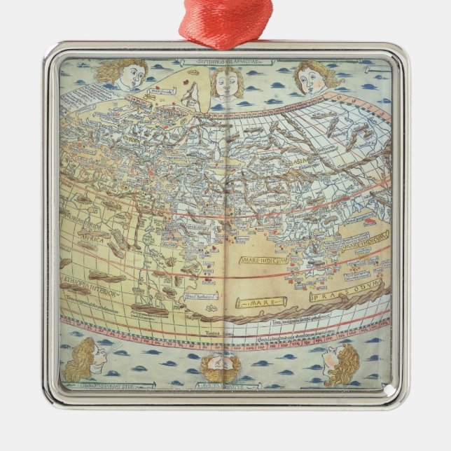 Map of the world 2 metal ornament (Front)