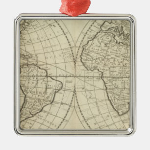 Map of the World 2 Metal Ornament