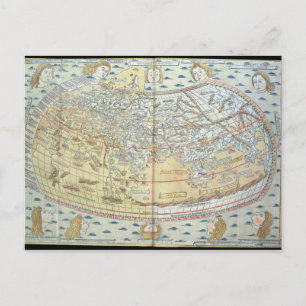 Map of the world 2 postcard