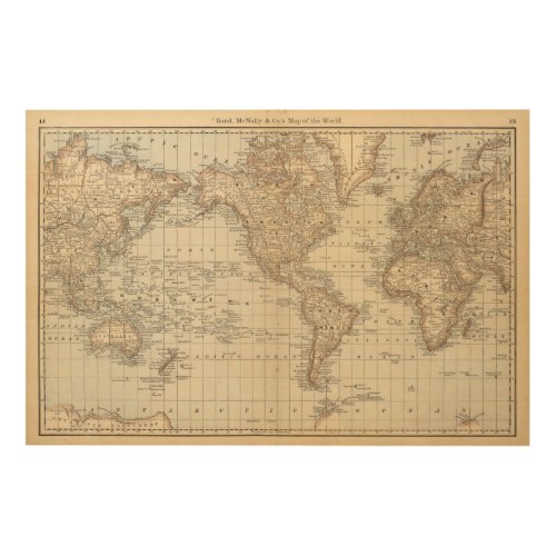 Map of the World 2 Wood Wall Art