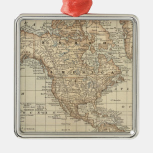 Map of the World 3 Metal Ornament