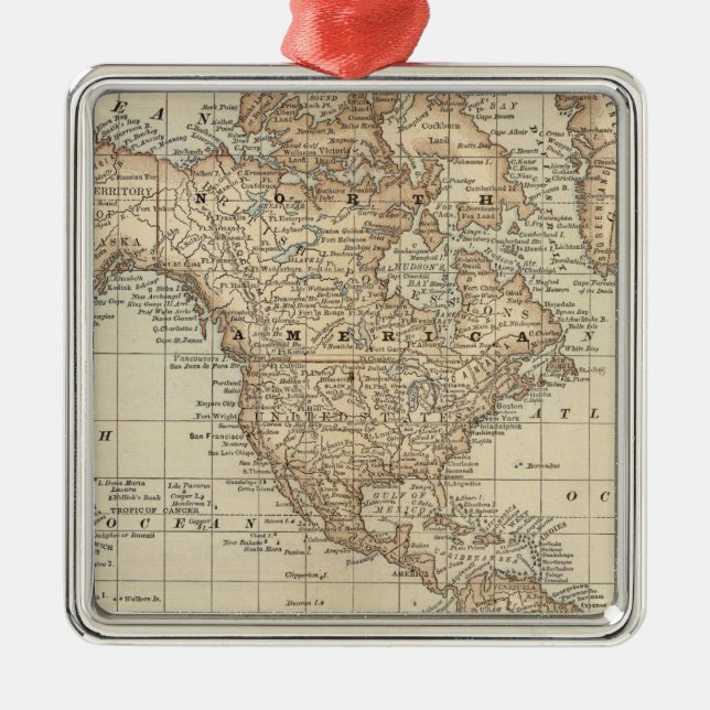 Map of the World 3 Metal Ornament (Front)