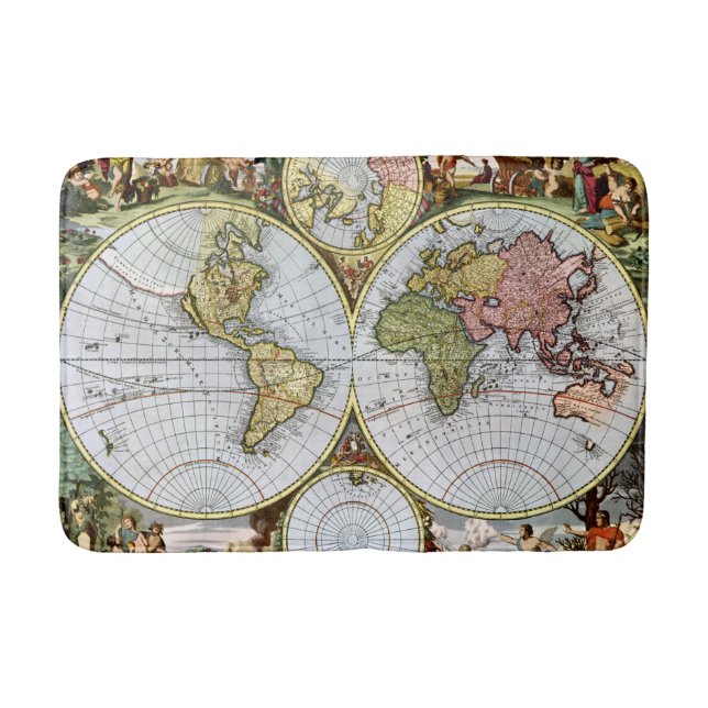 Map of the World Bath Mat (Front)