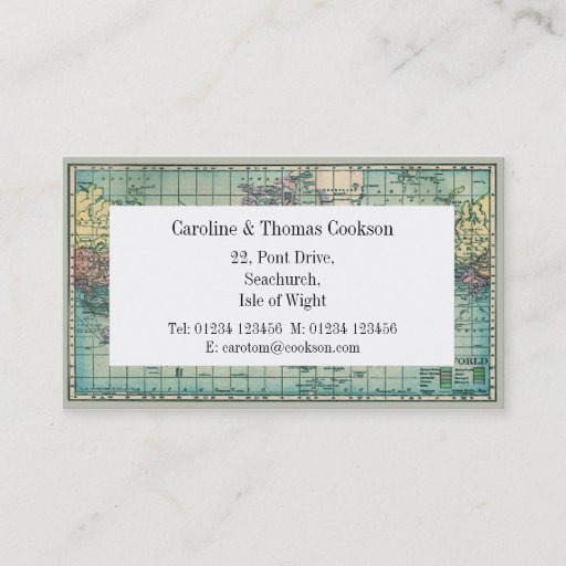 Customizable Map of the World Business Card Templates