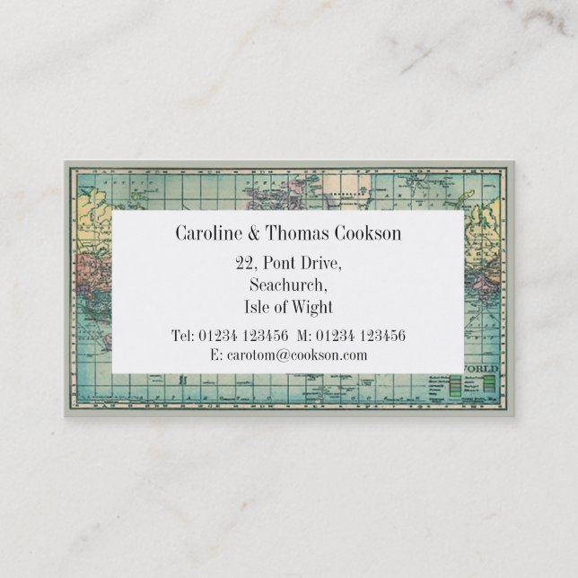 Map of the World Business Card (Front)