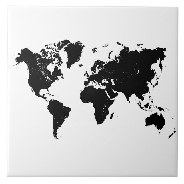 MAP OF THE WORLD CERAMIC TILE (Front)