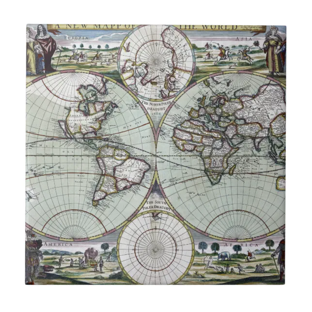 Map of the world ceramic tile | Zazzle