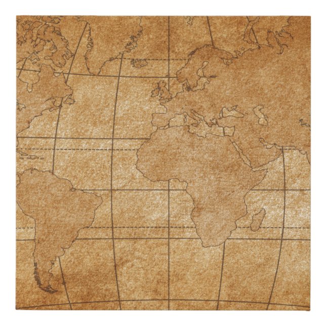 map of the world faux canvas print (Front)