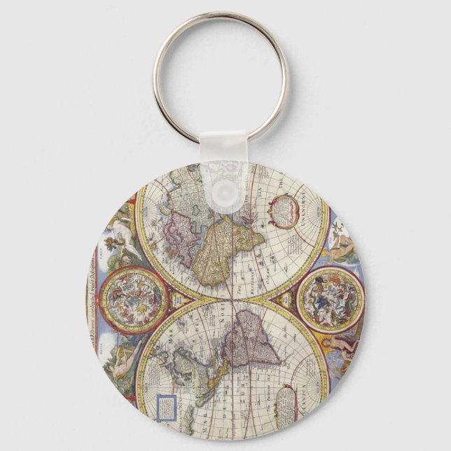 Map of the world from 1626 keychain (Front)