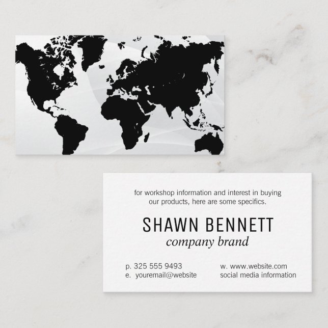 Map of the World | Geography Business Card (Front/Back)