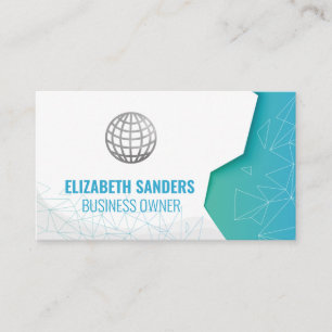 Map of the World   Geometric Business Card