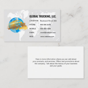 Map of the World / Globe Semi Truck Logo Business Card