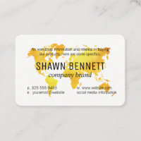 Map of the World (Gold) Business Card