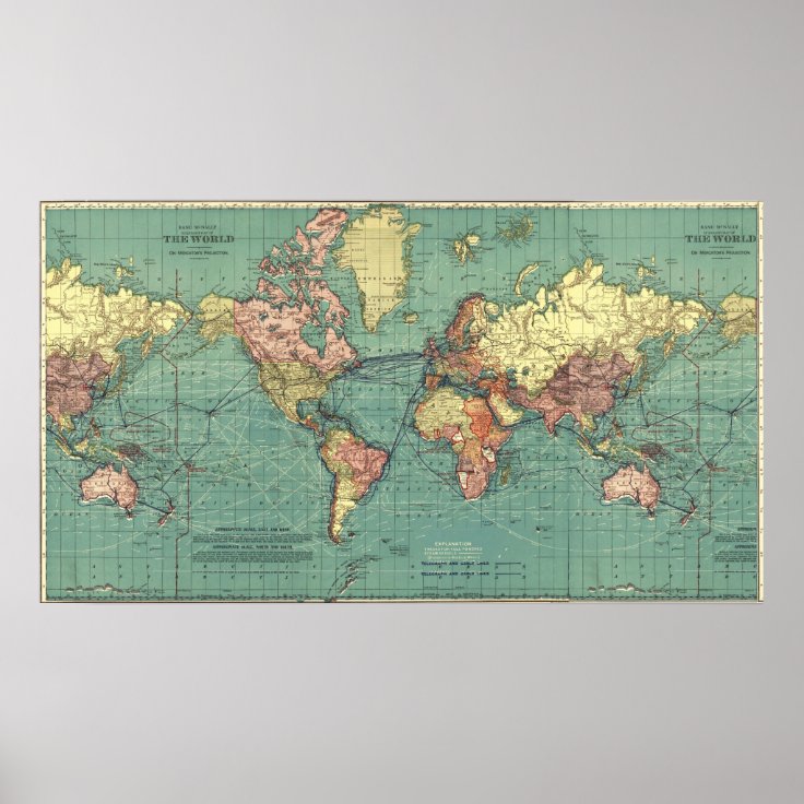 Map of the world in 1919-1921 poster | Zazzle