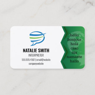 Map of the World   Interpreter   Speech Bubble Business Card