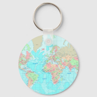 Map of the world keychain