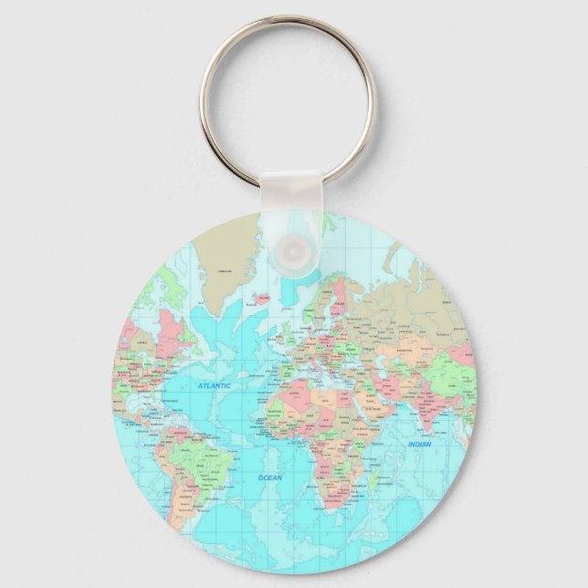 Map of the world keychain (Front)