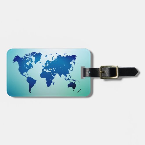 Map of the world luggage tag