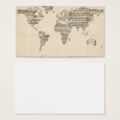 Map of the World Map from Old Sheet Music (Front & Back)