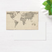 Map of the World Map from Old Sheet Music (Desk)