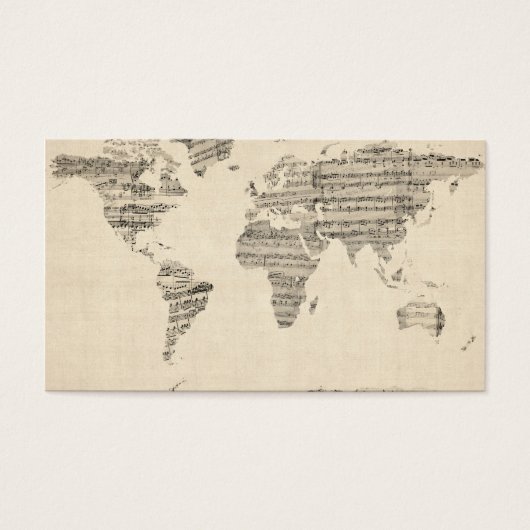 Map of the World Map from Old Sheet Music (Front)