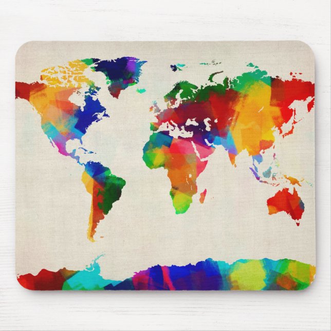 Map of the World Map from Old Sheet Music Mouse Pad (Front)