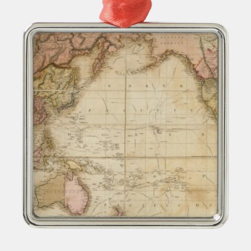 Map of the world metal ornament