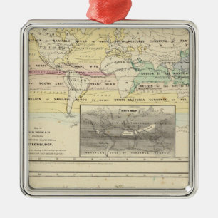Map of The World Metal Ornament