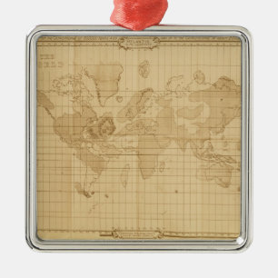 Map of the world metal ornament