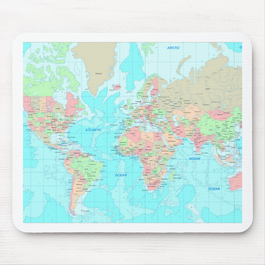 Map of the world mouse pad | Zazzle