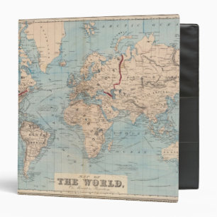 Map of the world on Mercator's projection 3 Ring Binder