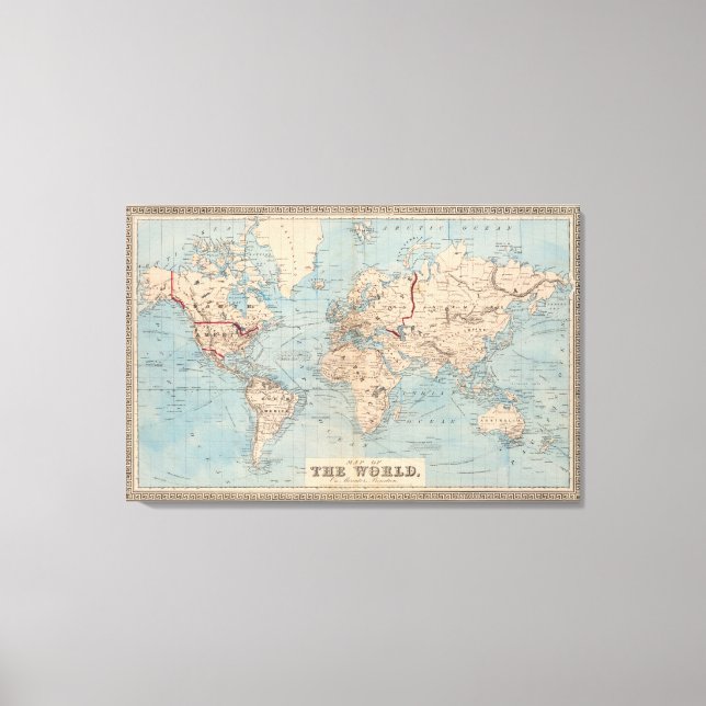 Map of the world on Mercator's projection Canvas Print (Front)