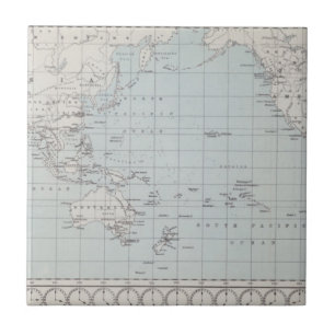 Map of the World on Mercator's Projection Ceramic Tile