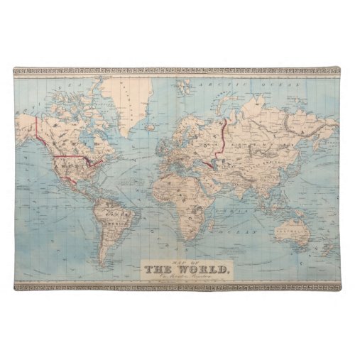 Map of the world on Mercators projection Cloth Placemat