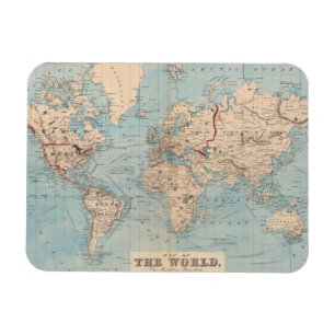 Map of the world on Mercator's projection Magnet