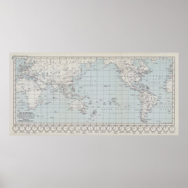 Map of the World on Mercator's Projection Poster (Front)