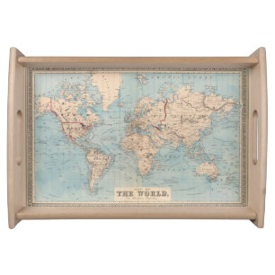 Map of the world on Mercator's projection Serving Tray