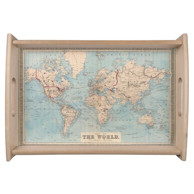 Map of the world on Mercator's projection Serving Tray (Front)
