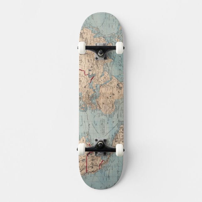 Map of the world on Mercator's projection Skateboard Deck (Front)