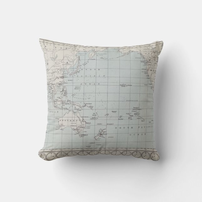 Map of the World on Mercator's Projection Throw Pillow (Front)