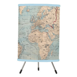 Map of the world on Mercator's projection Tripod Lamp