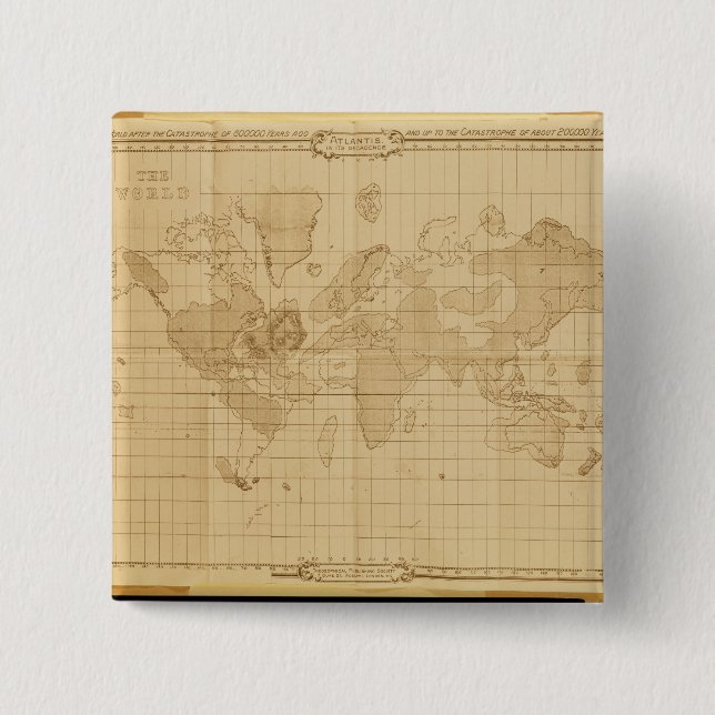 Map of the world pinback button (Front)