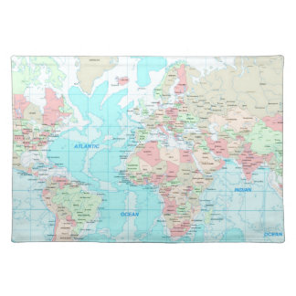 Map of the world placemat