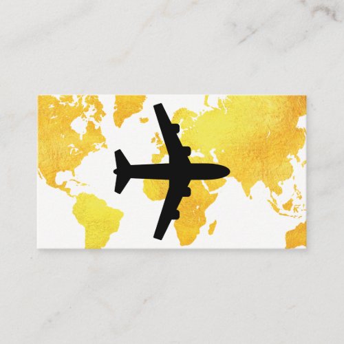 Map of the World  Plane Business Card