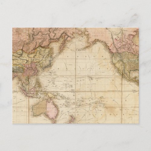 Map of the world postcard