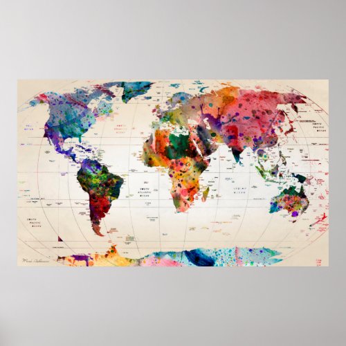 Map Of The World  Poster
