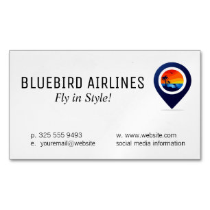 Map of the World Tropical Island Business Card Magnet