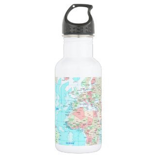 Map of the world water bottle