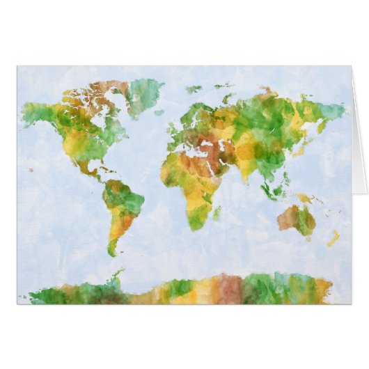 Map of the World Watercolour Cards (Front Horizontal)