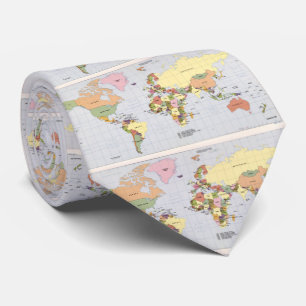 Map of The World with Countries (1987) Neck Tie